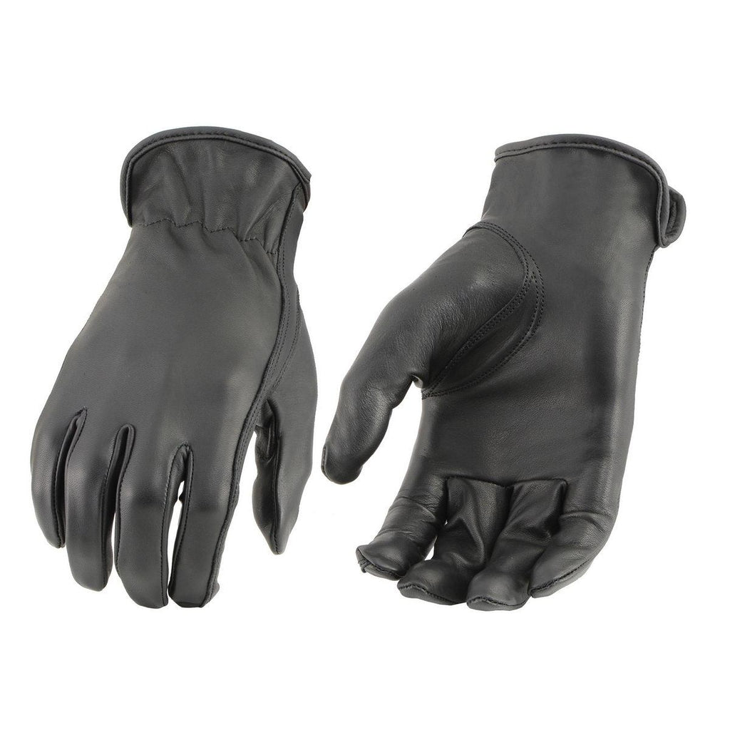 Milwaukee Leather MG7797 Ladies ‘Cinch Wrist’ Black Riding Gloves with Cool-Tech Technology