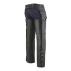 Milwaukee Leather ML1103 Men's Black Leather Chaps with Slash Pocket and Thermal Liner - Milwaukee Leather Mens Leather Chaps