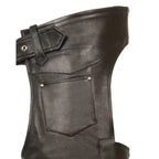 Milwaukee Leather ML1115 Men's Black Fully Lined Naked Cowhide Leather Chaps - Milwaukee Leather Mens Leather Chaps