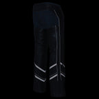 Milwaukee Leather ML1144 Men's Black Premium Leather Vented Motorcycle Rider Chaps w/ Reflective Piping