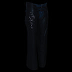 Milwaukee Leather Chaps for Women Black Low-Rise Waist- Double Buckle Reflective Embroidery Motorcycle Chap- ML1187