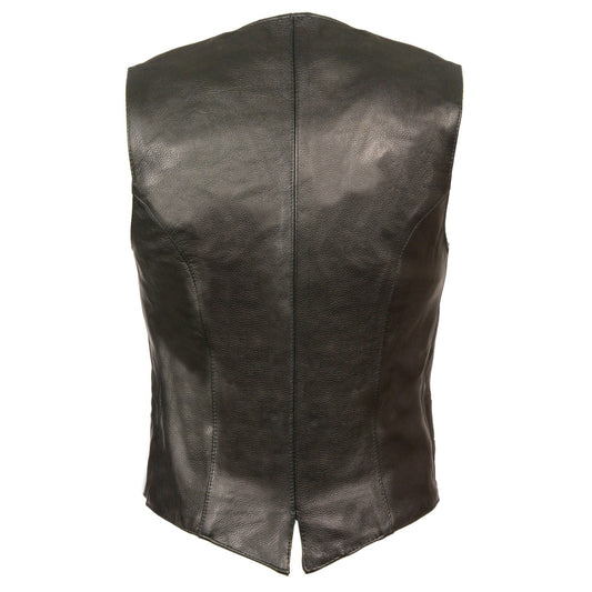 Milwaukee Leather ML1253 Women's Classic Black Leather Vest with Snap Front Closure - Milwaukee Leather Womens Leather Vests