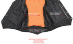 Milwaukee Leather ML1253 Women's Black Premium Leather Motorcycle Rider Vest w/ Snap Button Closure