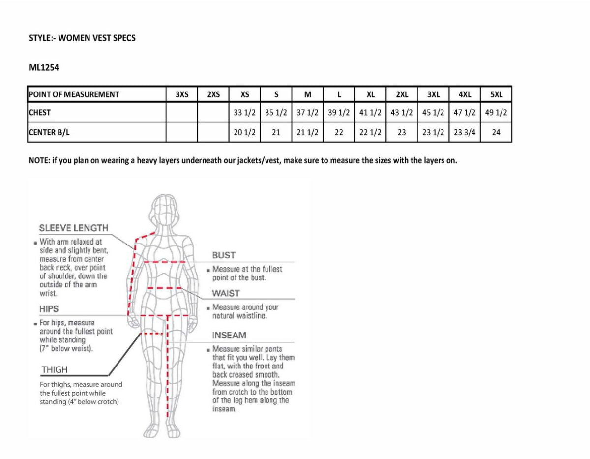 Milwaukee Leather ML1254 Ladies Classic Black Side Lace Leather Vest - Milwaukee Leather Womens Leather Vests