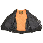 Milwaukee Leather ML1255 Women's Black Braided Premium Leather Side Lace Motorcycle Rider Vest