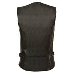 Milwaukee Leather ML1296 Women's Black Leather Vest with Reflective Tribal Design - Milwaukee Leather Womens Leather Vests