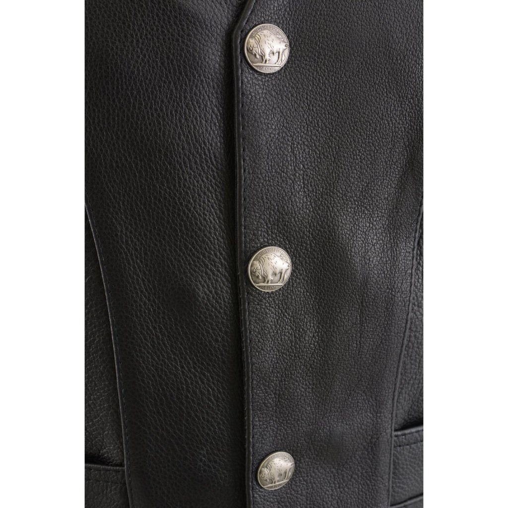 Milwaukee Leather ML1369 Men's Black Premium Leather Side Lace Vest with Buffalo Snaps - Milwaukee Leather Mens Leather Vests
