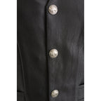 Milwaukee Leather ML1369 Men's Black Premium Leather Side Lace Vest with Buffalo Snaps - Milwaukee Leather Mens Leather Vests