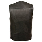 Milwaukee Leather ML1368 Men's Classic Black Leather Vest with Buffalo Nickel Snaps - Milwaukee Leather Mens Leather Vests