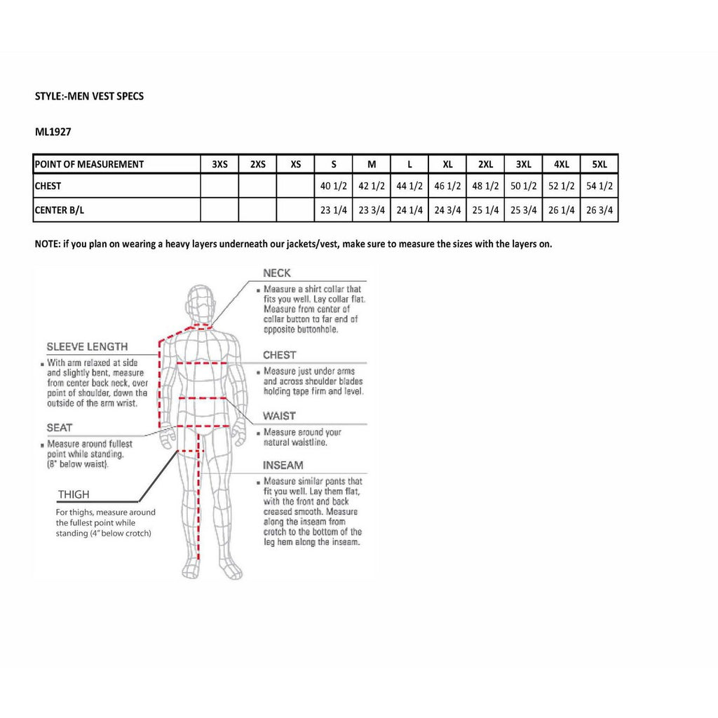 Milwaukee Leather ML1927 Men's Black Leather Vest with Gun Pockets and Side Buckles - Milwaukee Leather Mens Leather Vests