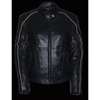 Milwaukee Leather ML1952 Women's Embroidered Wing and Stud Design Black Leather Scooter Jacket with Gun Pocket - Milwaukee Leather Womens Leather Jackets