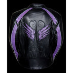 Milwaukee Leather ML1952 Women's Black and Purple Embroidered and Stud Design Jacket with Gun Pockets - Milwaukee Leather Womens Leather Jackets