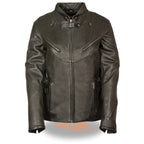 Milwaukee Leather MLL2510 Women's Black Leather Vented Jacket With Side Buckles - Milwaukee Leather Womens Jackets