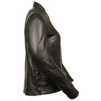 Milwaukee Leather MLL2520 Womens Racer Black Leather Jacket with Gun Pockets - Milwaukee Leather Womens Leather Jackets