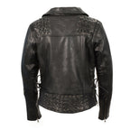 Milwaukee Leather MLL2525 Women's Black Leather Lightweight Lace to Lace Jacket - Milwaukee Leather Womens Jackets