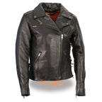 Milwaukee Leather MLL2525 Women's Black Leather Lightweight Lace to Lace Jacket - Milwaukee Leather Womens Jackets