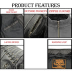 Milwaukee Leather MLL2526 Women's Laced Detail Distressed Grey Leather Jacket