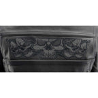 Milwaukee Leather MLL2540 Women's Crossover Black Leather Scooter Jacket w/ Reflective Skull Graphic