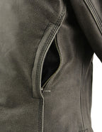 Milwaukee Leather MLL2550 Women's ‘Scooter ‘Distressed Grey Leather Jacket