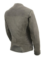Milwaukee Leather MLL2550 Women's ‘Scooter ‘Distressed Grey Leather Jacket