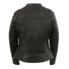 Milwaukee Leather MLL2551 Women's Black Vented Lightweight Leather Triple Stitch Scooter Jacket - Milwaukee Leather Womens Jackets