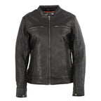 Milwaukee Leather MLL2551 Women's Black Vented Lightweight Leather Triple Stitch Scooter Jacket - Milwaukee Leather Womens Jackets