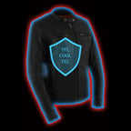 Milwaukee Leather MLL2552 Women's 'Cool-Tec' Black Scooter Leather Triple Stitch Jacket