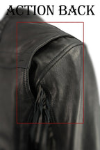 Milwaukee Leather MLL2565 Women's Lightweight Black Leather Racer Jacket with Fringe Detailing