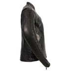 Milwaukee Leather MLL2570  Women's Phoenix Embroidered Black Leather Jacket with Gun Pockets - Milwaukee Leather Womens Leather Jackets