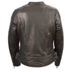 Milwaukee Leather MLL2571 Ladies Lightweight Black and Purple Leather Racer Jacket - Milwaukee Leather Womens Jackets