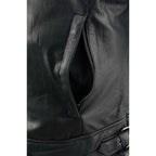 Milwaukee Leather MLL2571 Womens Black and Pink 'Crinkled Arm' Lightweight Racer Jacket