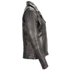 Milwaukee Leather MLL2581 Women's Black Leather Lightweight Long Length Vented Jacket - Milwaukee Leather Womens Jackets