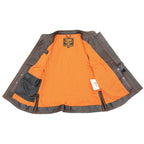 Milwaukee Leather MLL4507 Women's 'Laser Cut' Distressed Black and Orange Scuba Style Vest