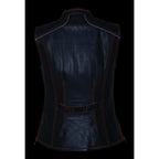 Milwaukee Leather MLL4507 Women's 'Laser Cut' Distressed Black and Grey Scuba Style Vest