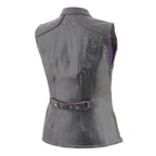 Milwaukee Leather MLL4507 Women's 'Laser Cut' Distressed Black and Purple Scuba Style Vest