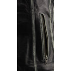 Milwaukee Leather MLL4526 Women's Distress Grey Leather Motorcycle Rider Vest- Stretch Side Panel W/ Lacing Detail