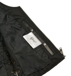 Milwaukee Leather MLL4531 Brown Women's Open Neck Side Lace Front Zipper Leather Vest with Gun Pockets - Milwaukee Leather Womens Leather Vests