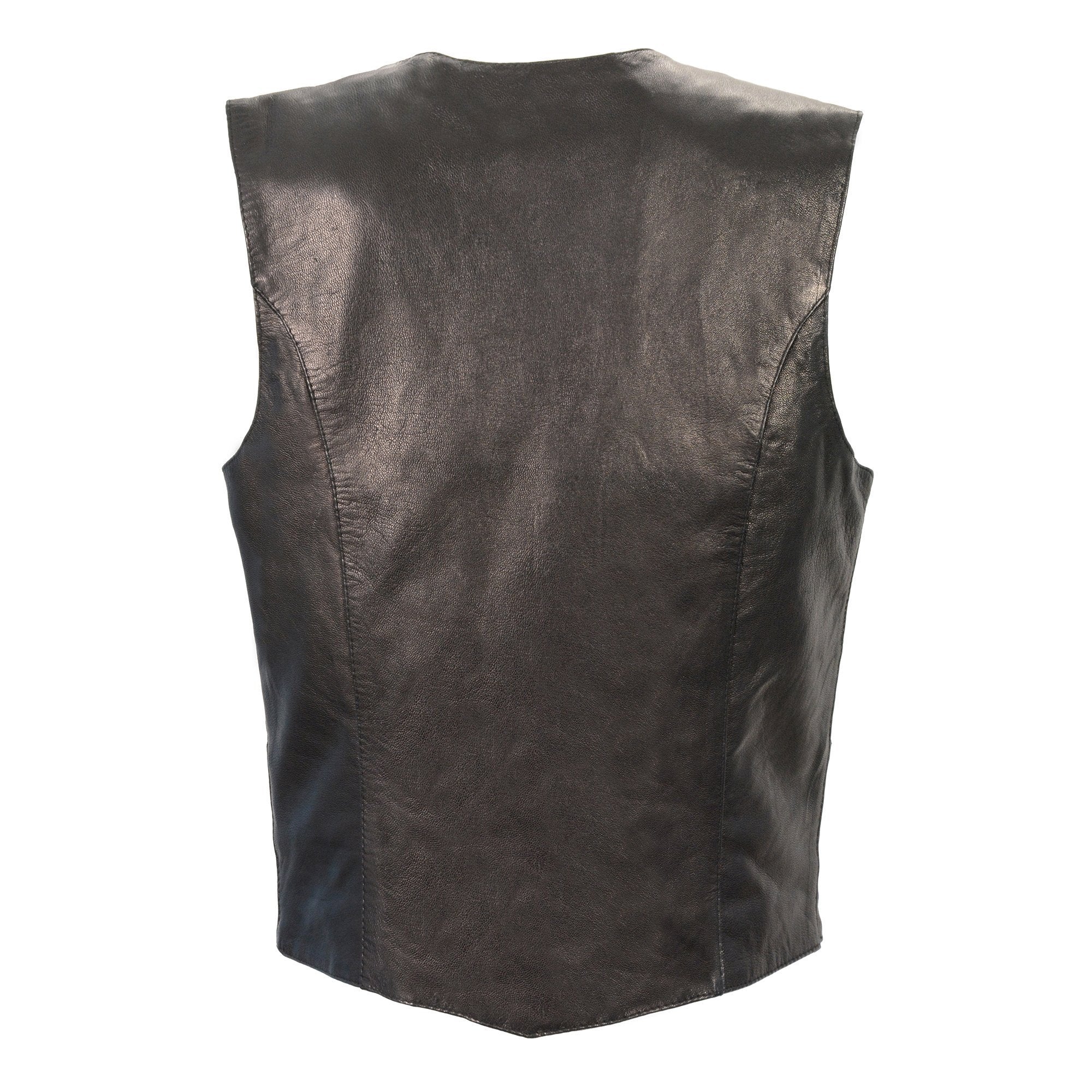 Milwaukee Leather MLL4545 Ladies Black Lightweight Classic Four Snap Leather Vest - Milwaukee Leather Womens Leather Vests
