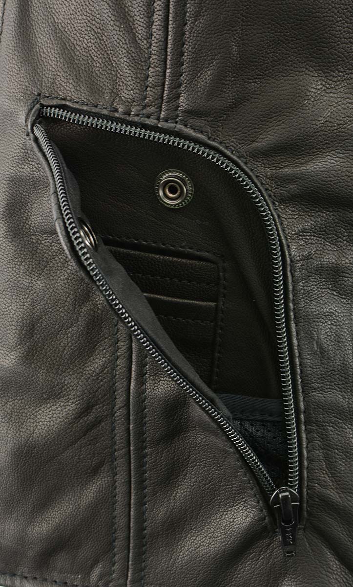 Milwaukee Leather Women's Classic V-Neck Black Leather Motorcycle Rider Vest w/ Adjustable Side Laces MLL4575