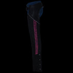 Milwaukee Leather Chaps for Women Black Lightweight Goat Skin- Crinkled Stripes Reflective Motorcycle Chap- MLL6501