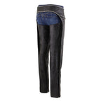 Milwaukee Leather Women's Black Premium Leather Motorcycle Rider Chaps w/ Rhinestones Bling D-Rings-MLL6502