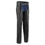 Milwaukee Leather MLL6526 Women 'Laced' Distressed Black Leather Chaps - Milwaukee Leather Womens Leather Chaps