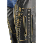Milwaukee Leather MLL6527 Women's 'Laced' Distressed Brown Leather Chaps - Milwaukee Leather Womens Leather Chaps