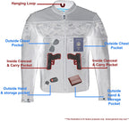 Milwaukee Leather MLM1500 Men's Crossover Black Leather Scooter Jacket with Reflective Skulls and Gun Pockets - Milwaukee Leather Mens Leather Jackets