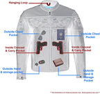 Milwaukee Leather MLM1501 Men's Reflective Skulls Premium Black Leather Motorcycle Jacket w/ Cool-Tec Treatement