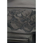 Milwaukee Leather MLM1501 Men's Reflective Skulls Premium Black Leather Motorcycle Jacket w/ Cool-Tec Treatement