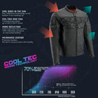Milwaukee Leather MLM1501 Men's Reflective Skulls Premium Black Leather Motorcycle Jacket w/ Cool-Tec Treatement