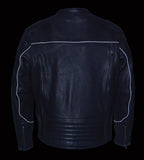 Milwaukee Leather MLM1502 Men's 'Cool-Tec' Black Vented Leather Scooter Jacket with Gun Pockets - Milwaukee Leather Mens Leather Jackets