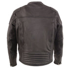Milwaukee Leather MLM1502 Men's 'Cool-Tec' Black Vented Leather Scooter Jacket with Gun Pockets - Milwaukee Leather Mens Leather Jackets