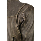 Milwaukee Leather MLM1503 Men's Distress Brown ‘Racer’ Vented Moto Jacket